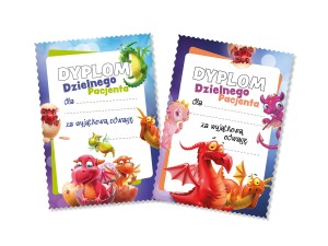 Dyplomy Dzielny Pacjent - Wesołe smoki - 40 szt.