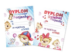 Dyplomy Dzielny Pacjent - Misiaki - 40 szt.